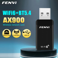 FENVI WiFi 6 AX900 BT5.4 USB Adapter Dual Band 2.4G&5GHz WiFi Card 2in1 Dongle USB Wireless Network Wlan Receiver Win 10/11 PC
