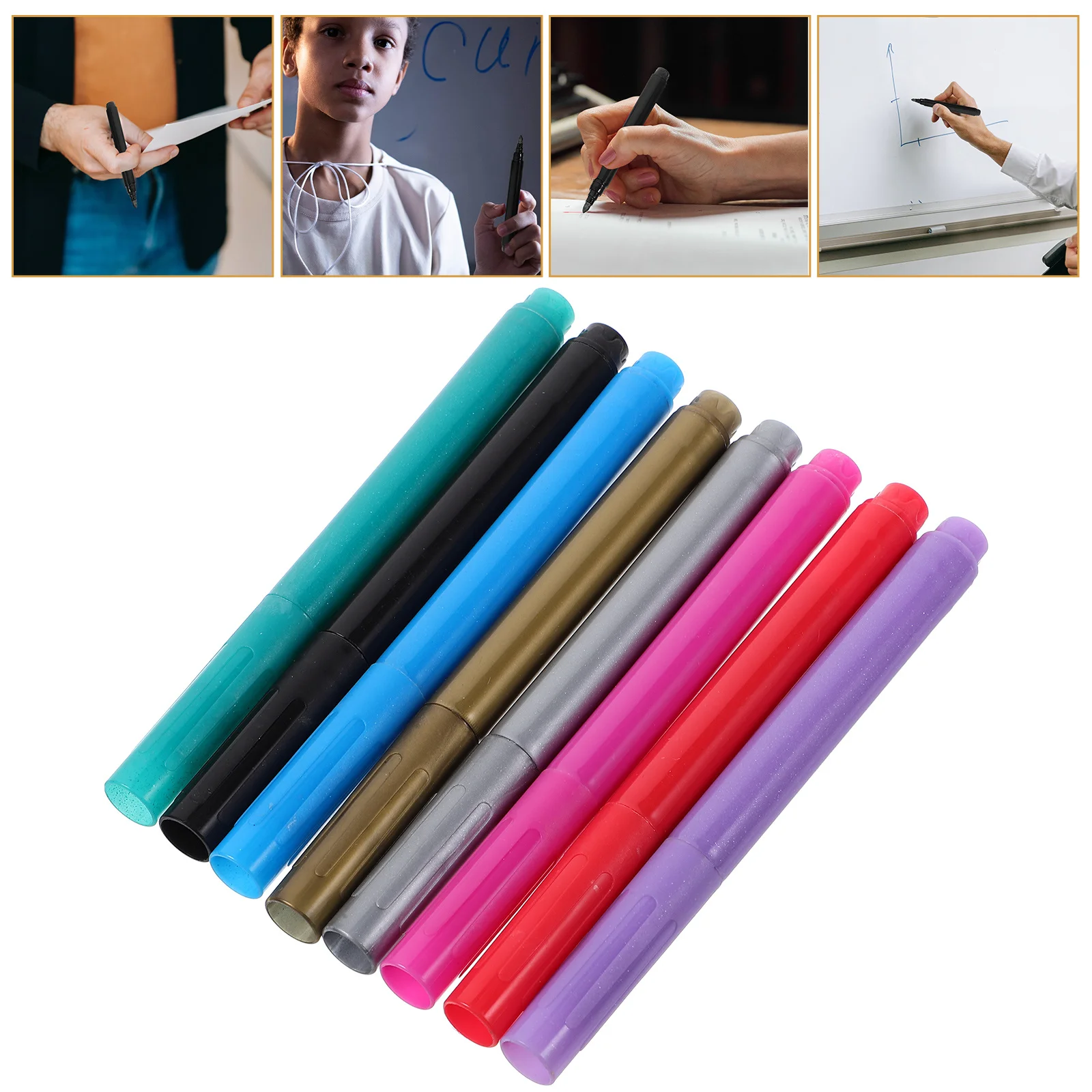 

8Pcs Paint Pens Set Metallic Fine Tip Erasable Markers for Glass Cup Ceramic Reusable Party Favors Wedding Craft DIY Drawing