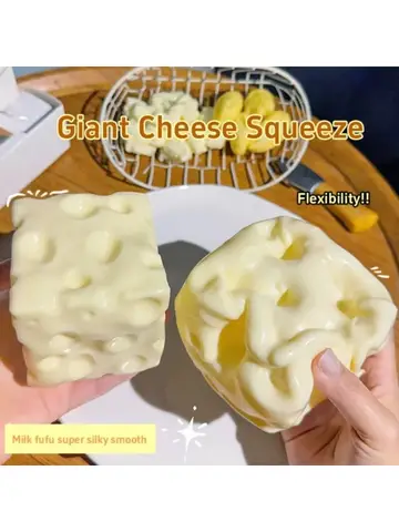 Shapeable Cheese Cube Squishy Toy Taba Non Rebound Soft Squeeze Stress Relief Fidget Sensory Decompression Toy for Adults