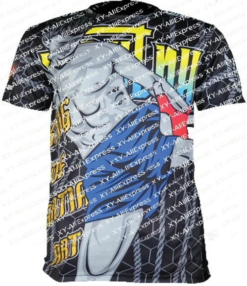 2026 Men's Muay Thai Knee Strike Warrior Quick-Dry T-Shirt, Artistic Print Top, for Sports, Kickboxing, MMA, and Streetwear
