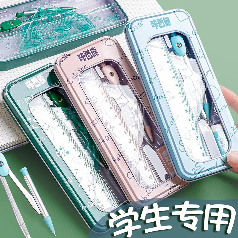 

Cute Ruler Exam Specific Triangular Set Plastic Ruler Protractor Multifunctional Drawing Student Supplies Simple Easy To Use