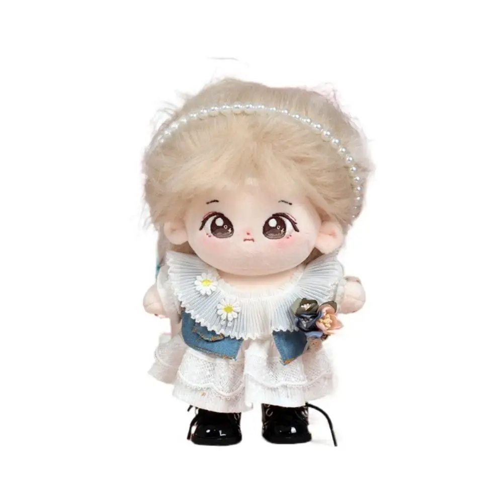 

Wedding Dress 20cm Cotton Doll Clothes Stuffed Cotton Doll Colorful Idol Dolls White Gauze Skirt Suit Headwear