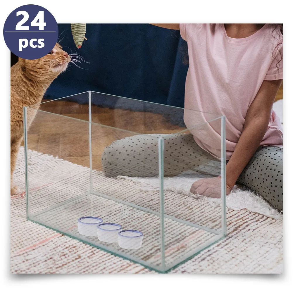 

24Pcs Mini Ceramic Reptile Bowls Sturdy Water and Food Dish for Small Crawlers Non-Tip Design Ideal Habitat Accessory