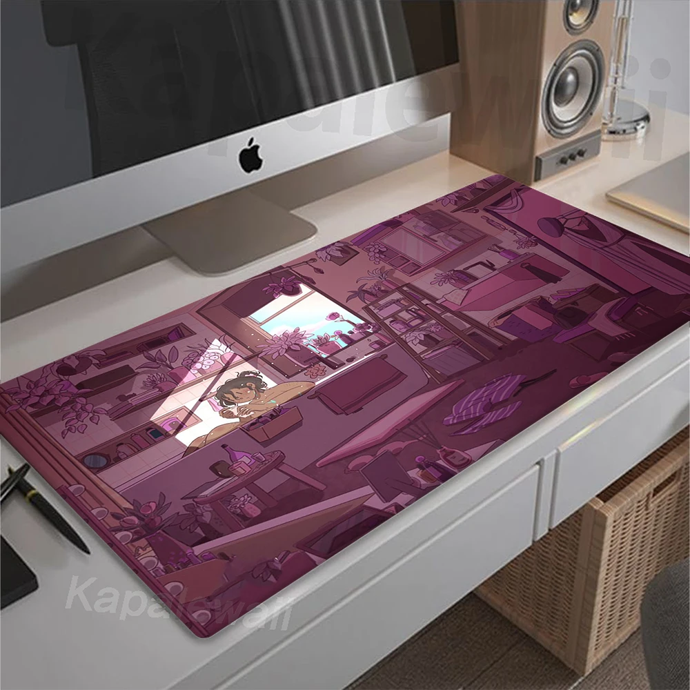 Grande Anime Kawaii Cute Mouse Pad Pc Gamer Cartoon Mousepad HD Print Gaming Keyboard Pad XXL Table Carpet tappetino da scrivania in gomma