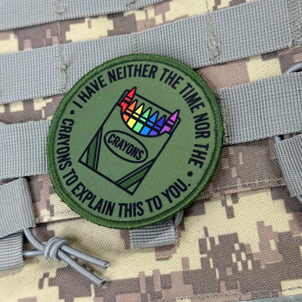 Parche táctico con velcro y frase militar divertida No tengo crayones - imagen 3