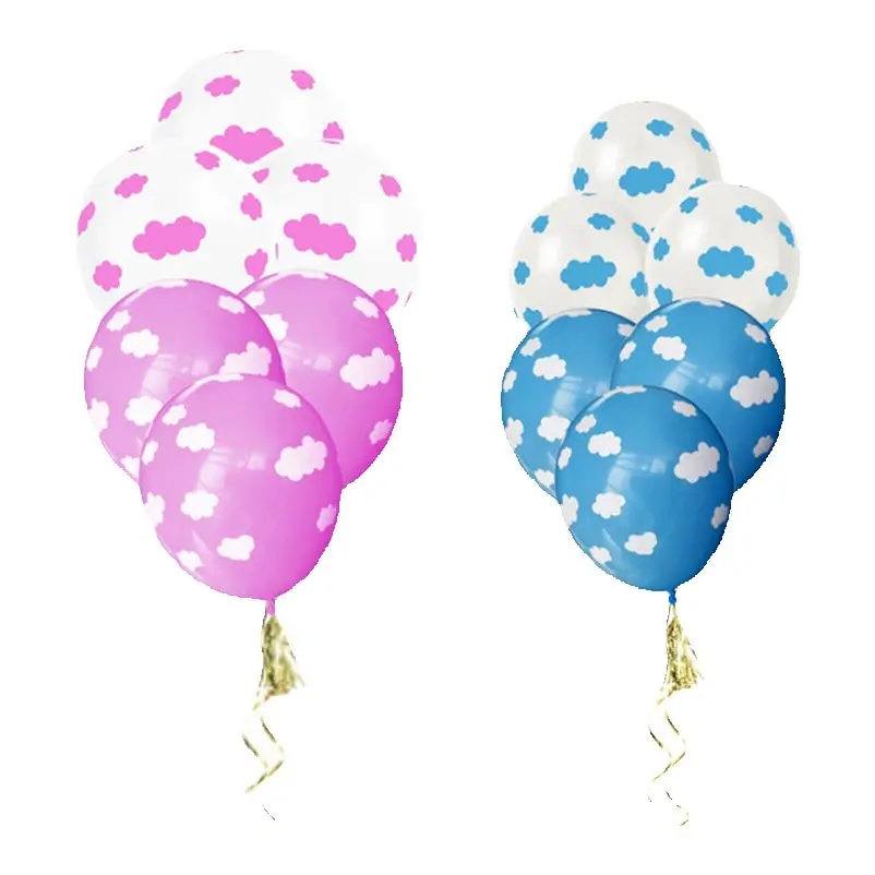 12 Inch Blue Sky and White Clouds Printed Latex Balloons for Boys and Girls' Birthday Parties Weddings Thanksgiving Decoration