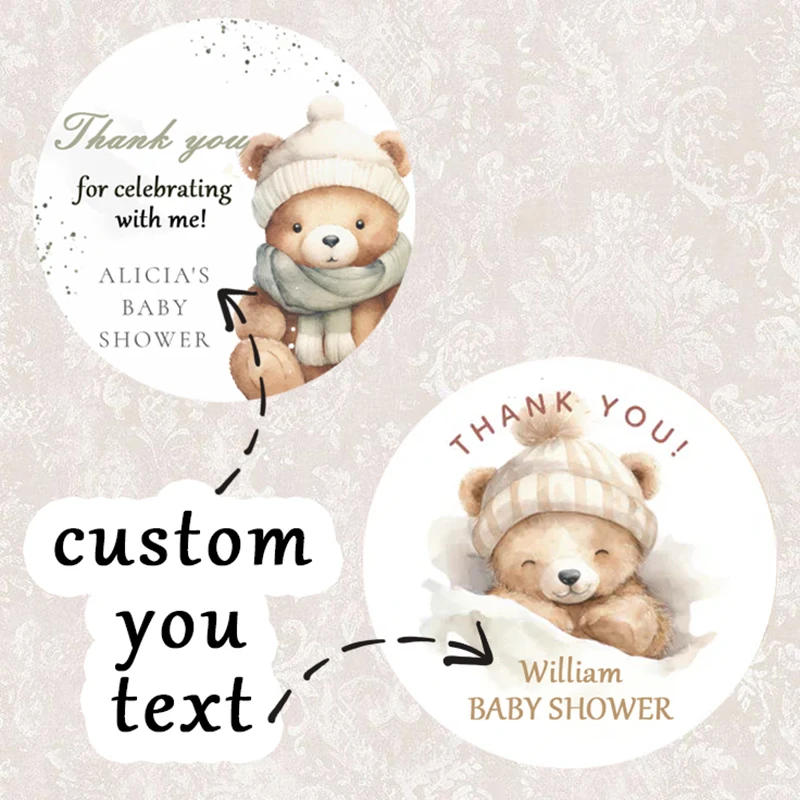 90 قطعة من ملصقات الأسماء وأعياد الميلاد المخصصة (للتعميد والحفلات وتغليف الهدايا) #1