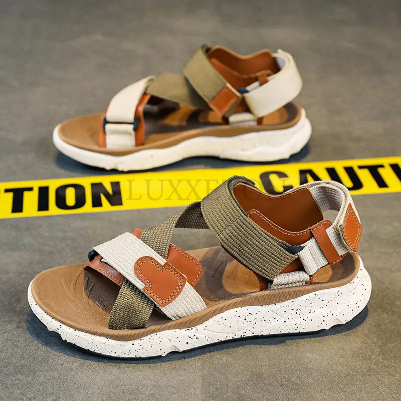 Beach Sandals for Men Wear-Resistant Non-slip Fashion Breathable Trendy All-match Comfortable Platform Casual Shoes Summer Main