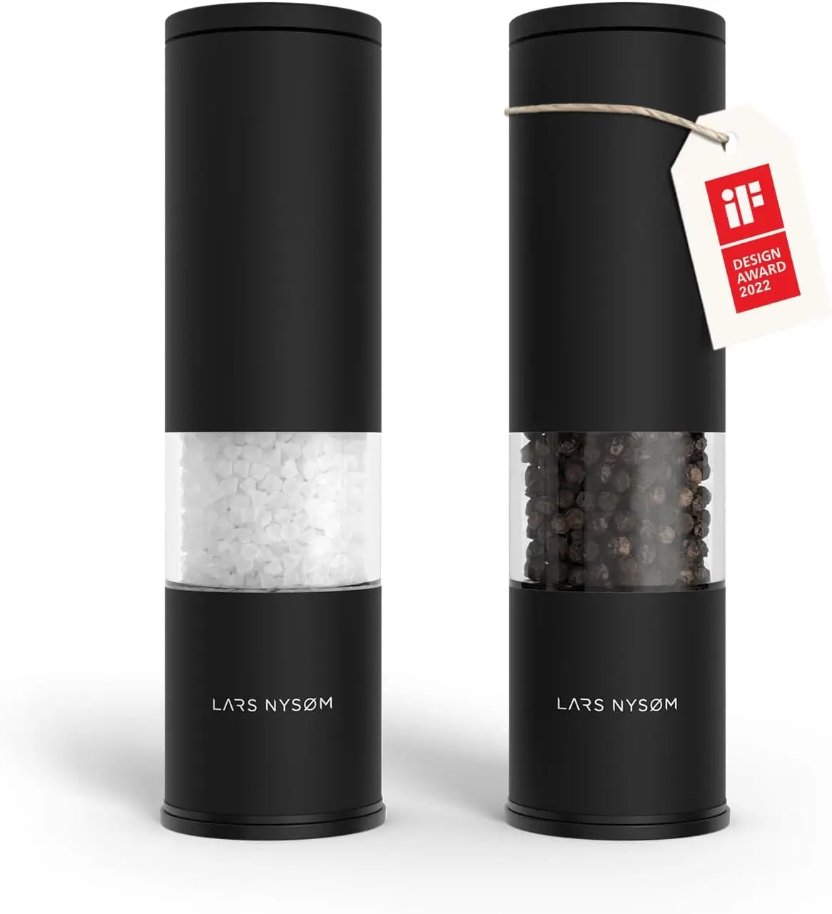 

Salt and Pepper Grinder Set Manual, Stainless Steel Salt and Pepper Mills with Adjustable Ceramic Grinder I Design Spice