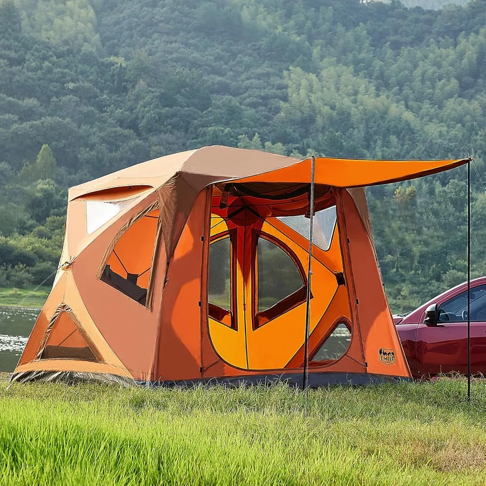 

Instant Pop-Up Weather Resistant Camping Hub Tent, Easy 60 Second Set-Up, Portable 4 Person Tents for Outdoor, Camping