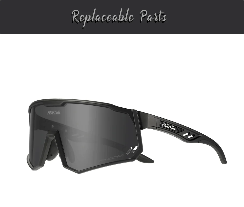 Kdeam High-End-Sports onnen brille polarisierte Herren-Fahrrad brille abnehmbarer Tr90-Rahmen und Nasen pads leicht auszu tauschen – Detail 2