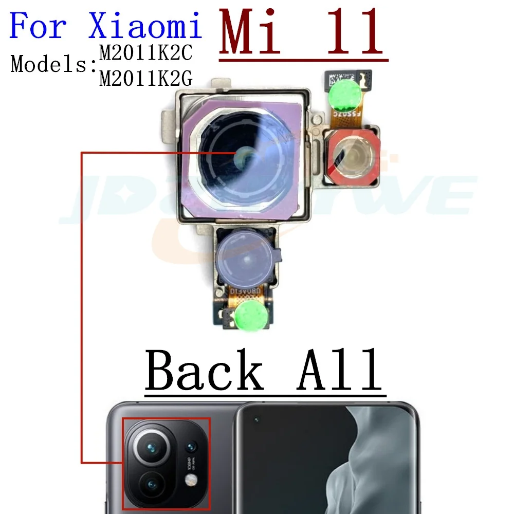 Back Facing Camera For Xiaomi Mi 11 Pro Ultra Ultrawide+Depth+Macro Front Selfie Samll Rear Camera Flex Cable Part