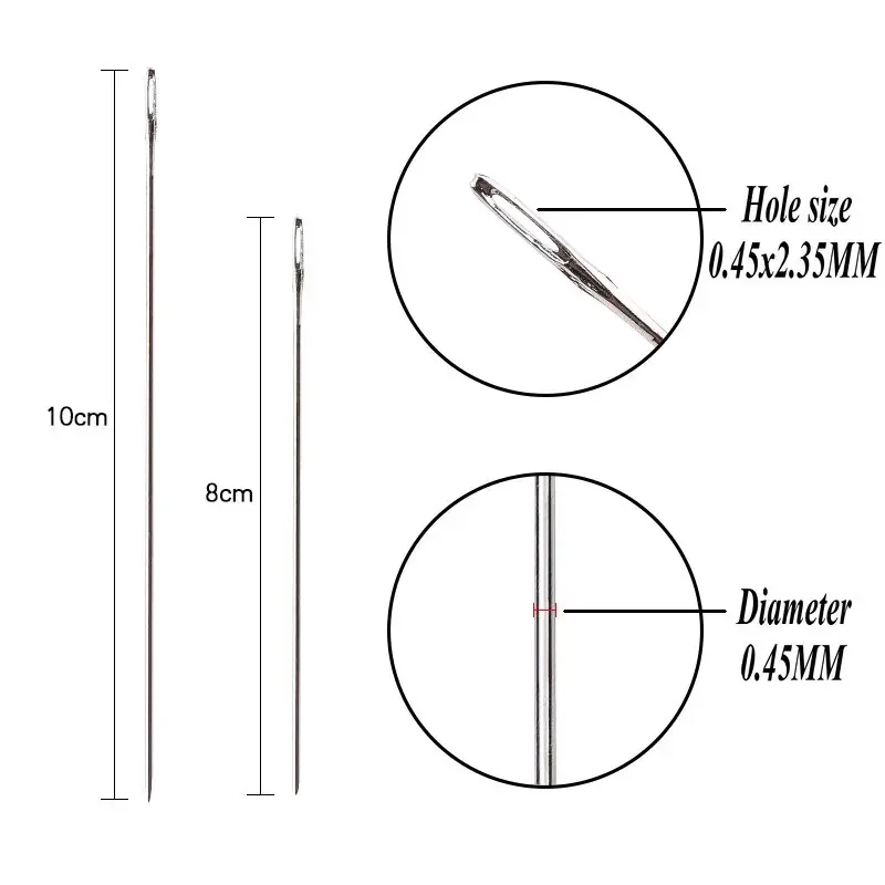 8cm 10cm Stainless Steel Beading Needles Easy Jewelry Making Tools Beading Pins Needles for Beading DIY Jewelry Making 30pcs