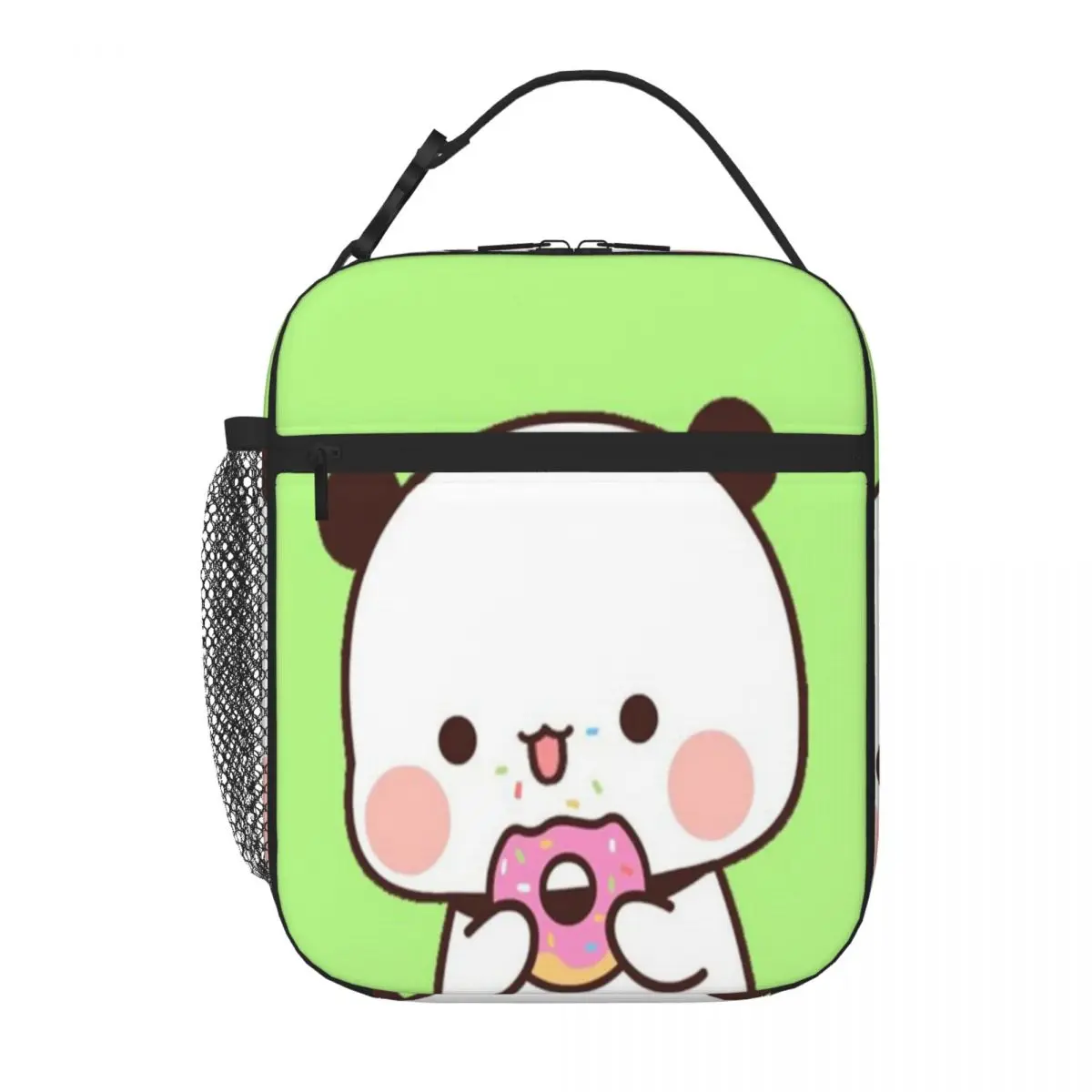 Bestselling Cute Bubu Is Enjoying The Donuts Ruffled Waterproof Lunch Bag Countryside Trip Adjustable Strap Lunch Bag