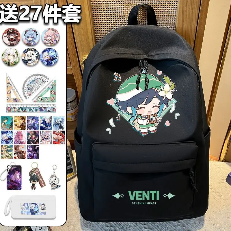 Genshin Impact Bag Wendy Anime Elementary School Students 3-6 Grade Boys Large Capacity Dirt-Resistant Lightweight Simple ANI
