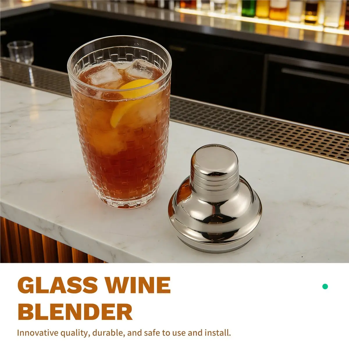 AA77 NEW 13Oz Glass Cocktail Shaker Set - Glass Shaker for Cocktails, Drink Shakers Cocktail and Cocktail Shakers Silver