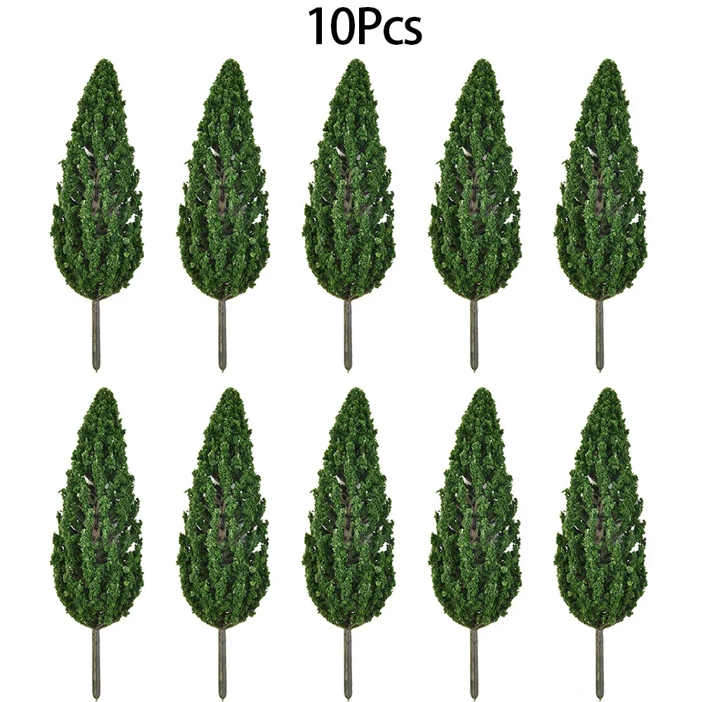 10pcs Model Pine Trees Green For Scale Railway Layout 15cm SL-16059 Plastic Model Train Artificial Miniature Tree Model Scenery