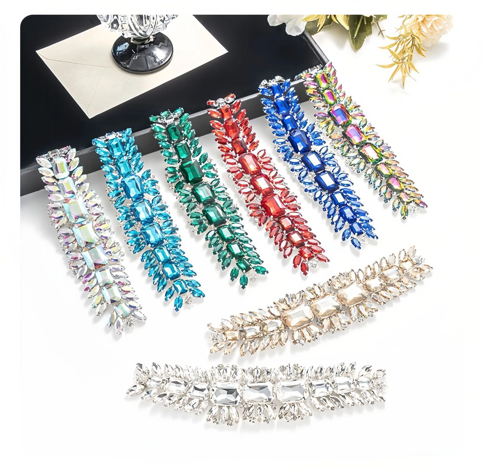5 Stück Strass-Dekoration Kristall-Diamant-Accessoires DIY Handwerk Hochzeit Abendkleid Strass-Dekoration Nähzubehör – Detail 1