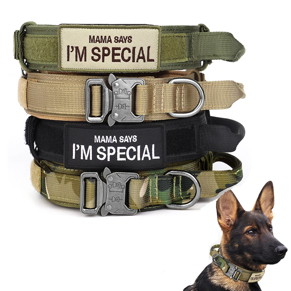 Tactical Dog Collar Nylon Duarable Military Dog Collars For Medium Large Dogs German Shepard Training  Walking Pet Accessories