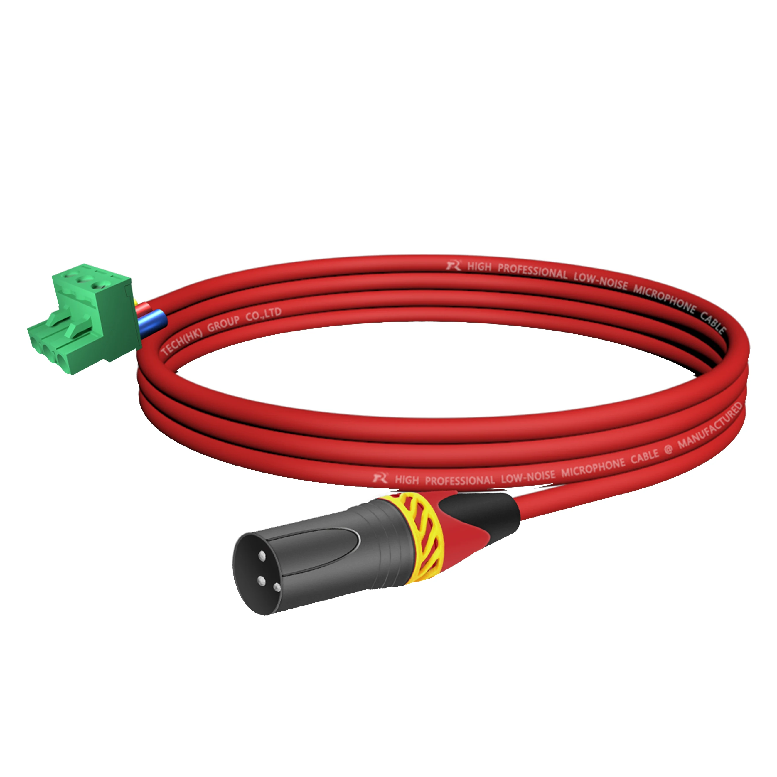1 Stück Phoenix-zu-XLR-Audiokabel, Abgeschirmtes Kabel mit XLR-Stecker/Buchse und Gelber Rutschfester Zugentlastung – Detail 8
