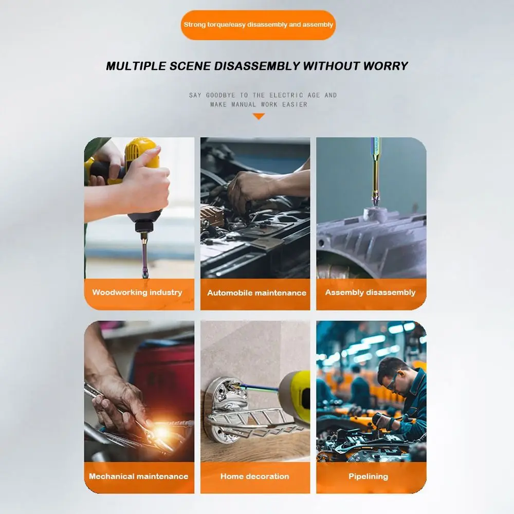 

Красочная ударная крестовая отвертка, противоударная, износостойкая отвертка с пакетной головкой, нескользящая, ударопрочная