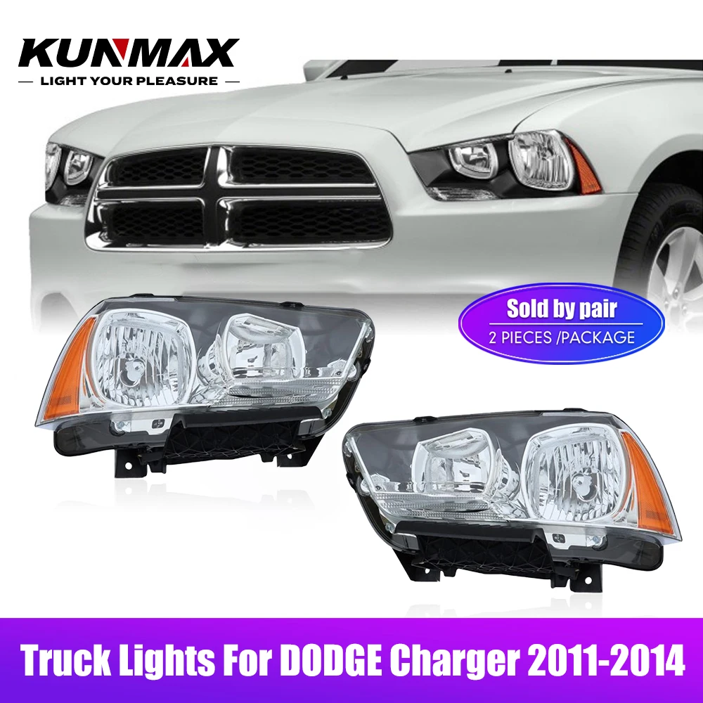 

Комплект из 2 светодиодных фар-проекторов для грузовиков Dodge Challenger Charger 2011-2014, передние фары с ДХО