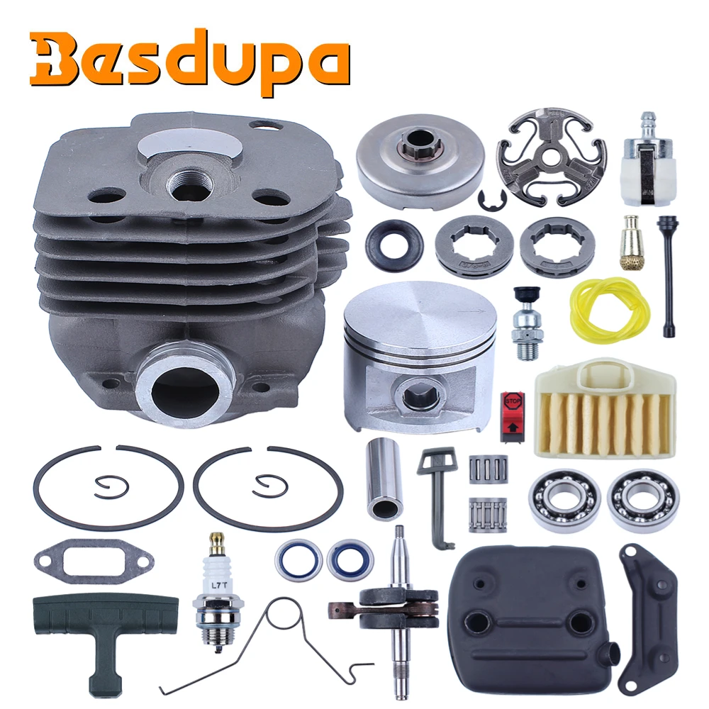 50mm Cylinder Crankshaft Muffler Piston Repair Kit For Husqvarna 365 362 371 372 Replacement Garden Tool Parts