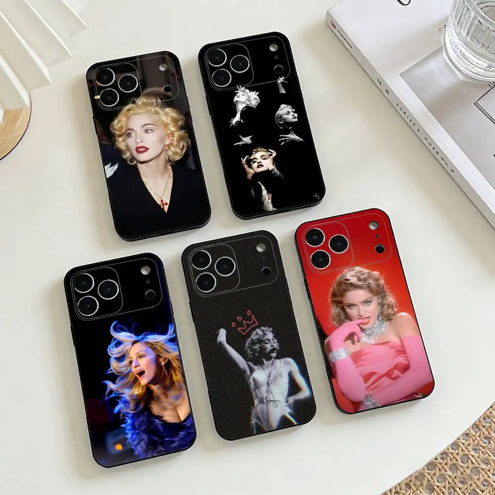 

M-Madonna Iconic Pose Art Phone Case Silicone Soft For IPhone 17 16 15 14 13 12 11 X XR Plus Pro Max Plus