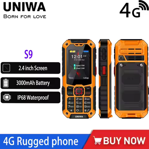 UNIWA S9 4G Feature Phone 2.4 ” IP68 Waterproof SO...