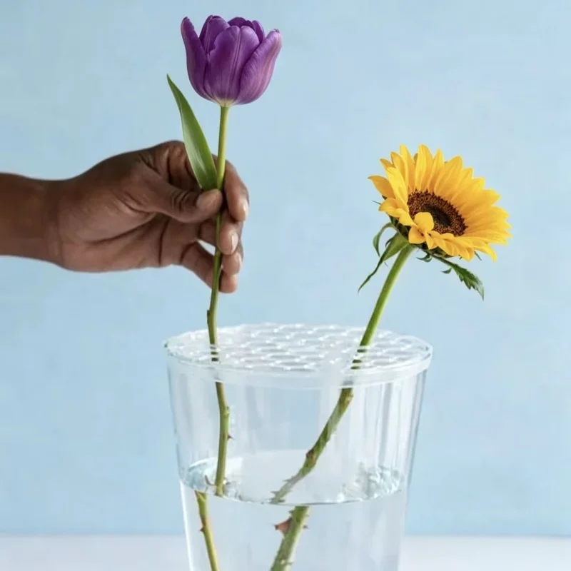 Silikon-Blumenarrangement-Gitter Flexibler Blütenstielhalter für Vasen Wasserdichtes & Wiederverwendbares Blumengitter für DIY-Arrangements – Detail 3