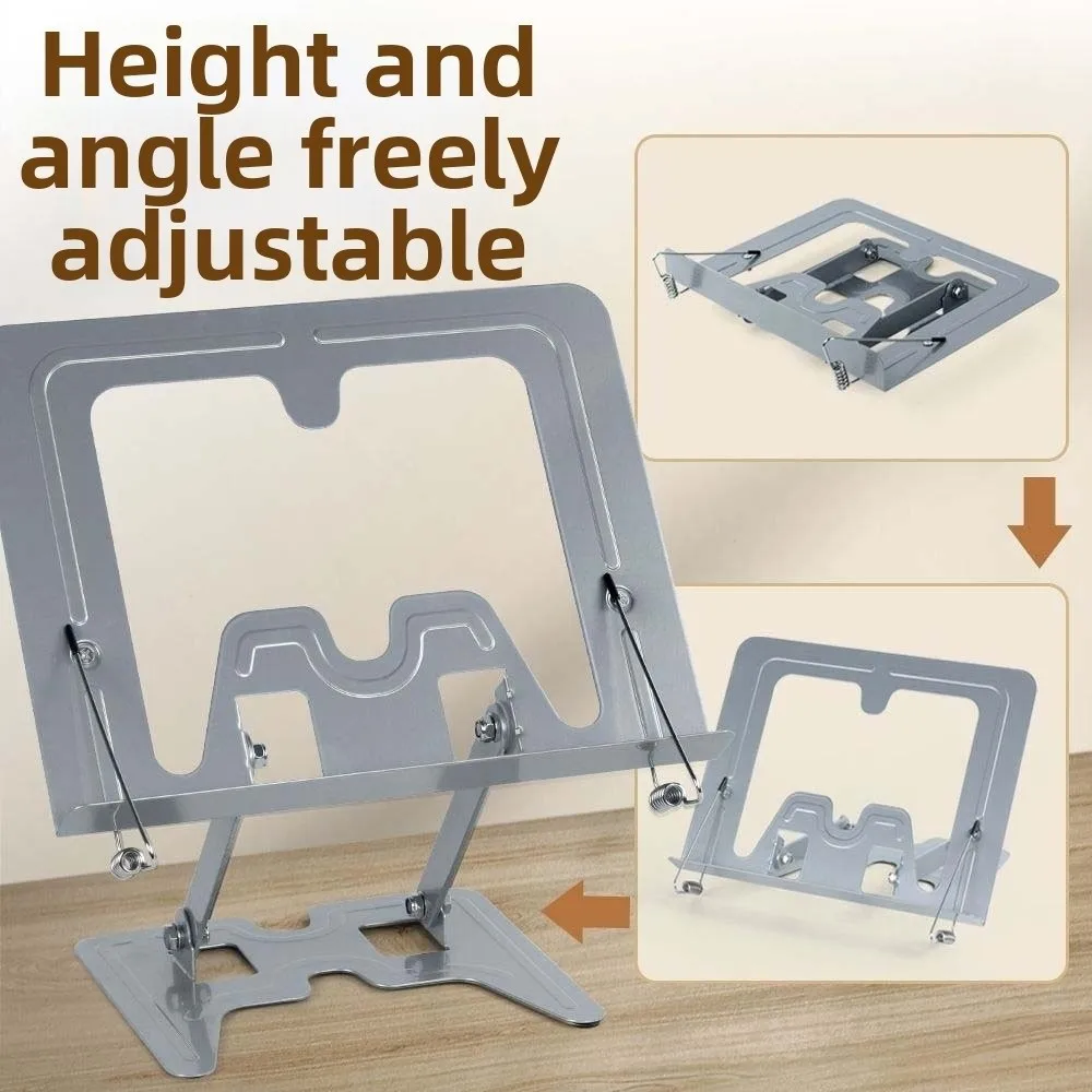 Textbook Holder Full Metal Reading Stand Rotating Foldable Book Holder Mechanical Adjustable Bookstand Home School