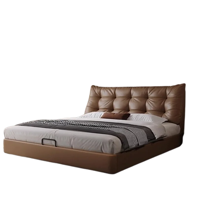 Italian Minimalist Beds Double Leather Modern Luxury Beds Bedroom Modern Camas De Matrimonio Dormitorio Bedroom Furniture