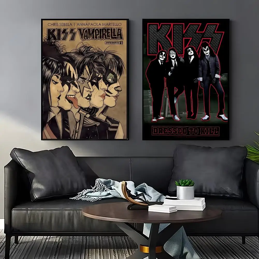 K-KISS Band Singer Retro Poster Perfect Sticker Self Adhesive for Office Home Theater Wall Art Decor Fancy Gift view 4