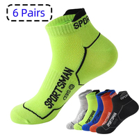 6Pairs High Quality Men Ankle Socks Breathable Cotton Sports Socks Mesh Run Athletic Summer Thin Cut Short Sokken Size 38-45