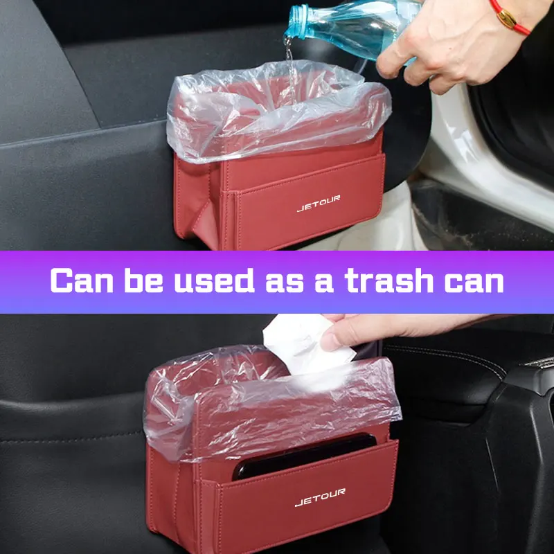 الجلود سلة المهملات باب السيارة صندوق تخزين لشيري جيتور T2 T3 X70 X70SM X90 X95 زائد المقعد الخلفي الأنسجة مظلة مفتاح المنظم #5