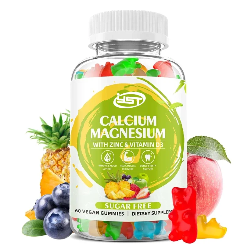 

Calcium magnesium zinc supplements contain vitamin D3, sugar free, used for bone and muscle and immune health, mixed flavors