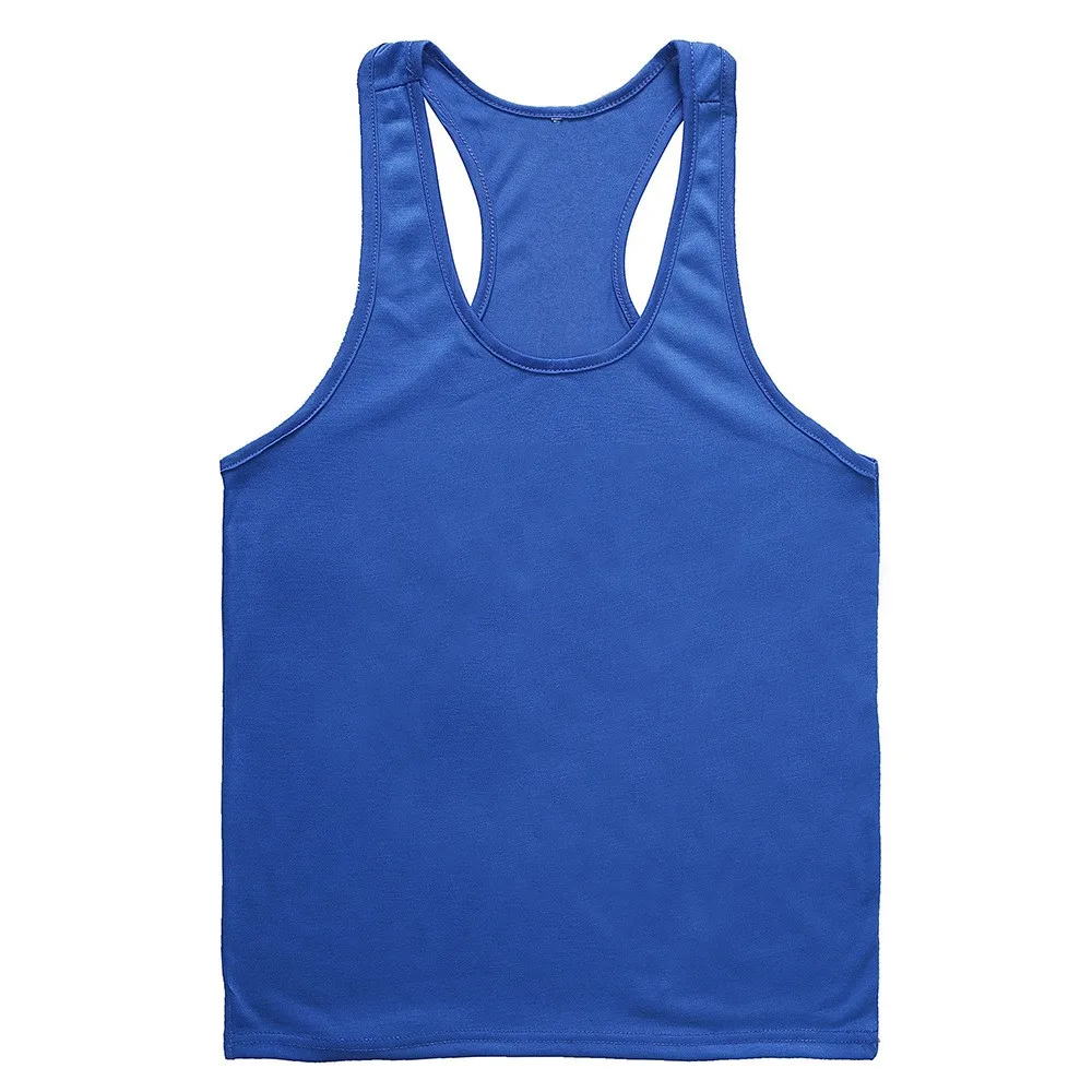 New men's fitness and sports breathable solid color comfortable vest