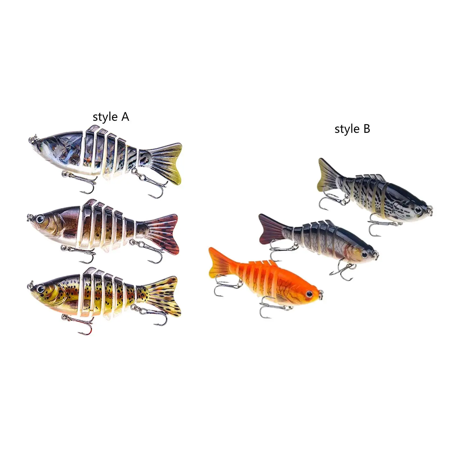 

3 Pieces Fishing Lures Equipment Segmented Baits Fishing Gifts Crankbait Lifelike Swimbaits Fishing Baits for Pike Catfish Trout