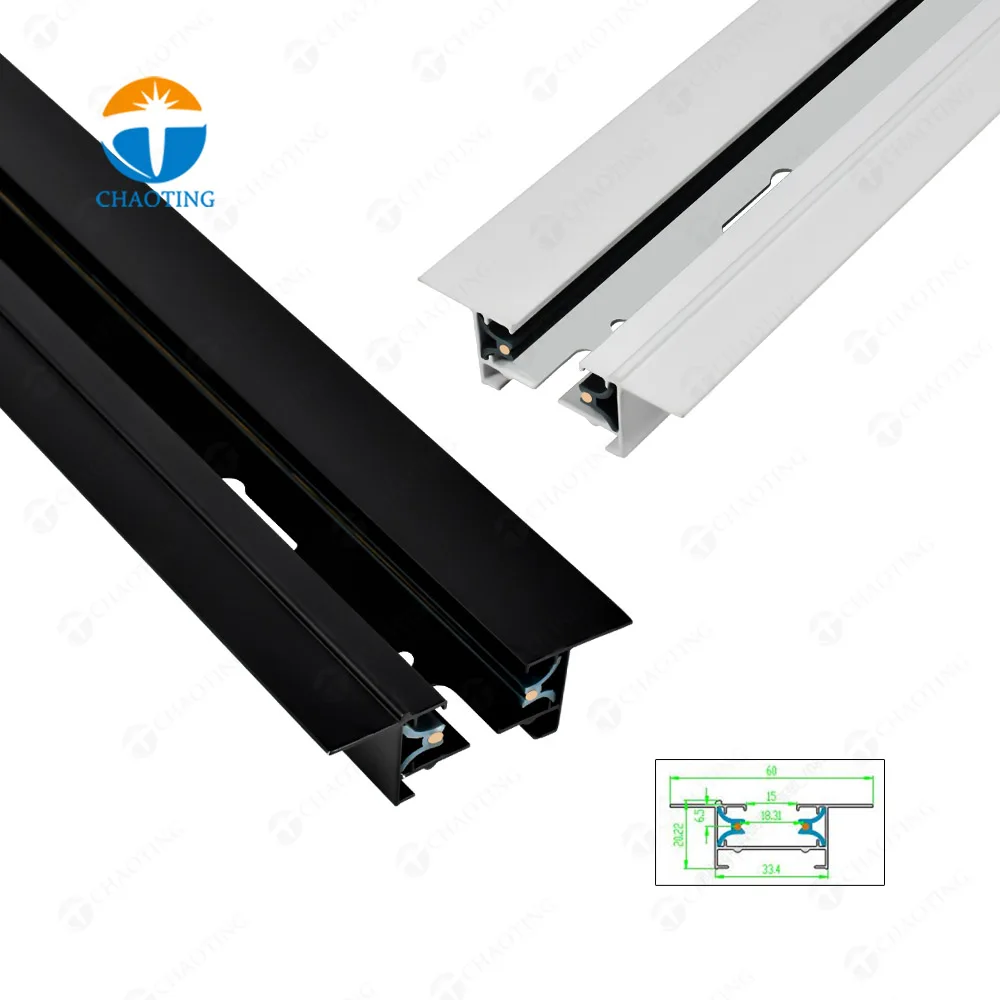 

Embedded 2 Wires 1M 1.5M 2M 3M Aluminous Recessed Mounted Led Guide Rail Cob 10W 20W 30W 40W Ceiling Spot Lighting Track
