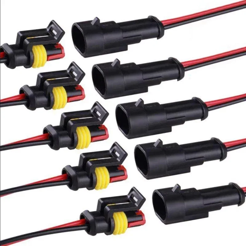 2 Pin Connector Waterproof Connector Male and Female Way 20AWG Wire Suitable for Car Truck Boat Other Wire Connection 5 Pairs