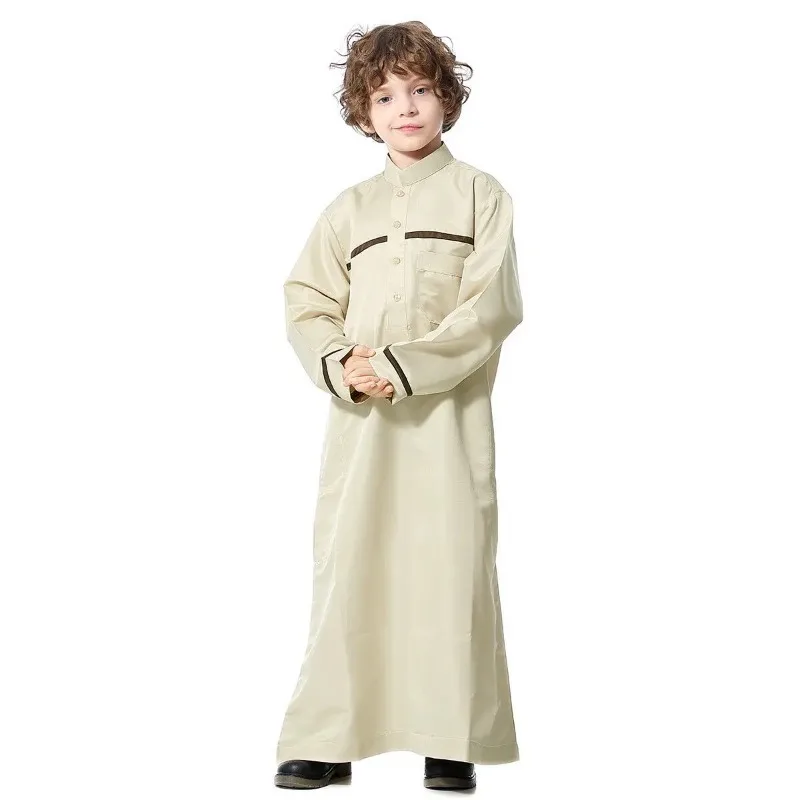 Child Dubai Saudi Muslim Robe Kids Arabia Pakistan Boys Thobe Middle Eastern Eid Ramadan Long Jubba Islam Clothing Kaftan Dress