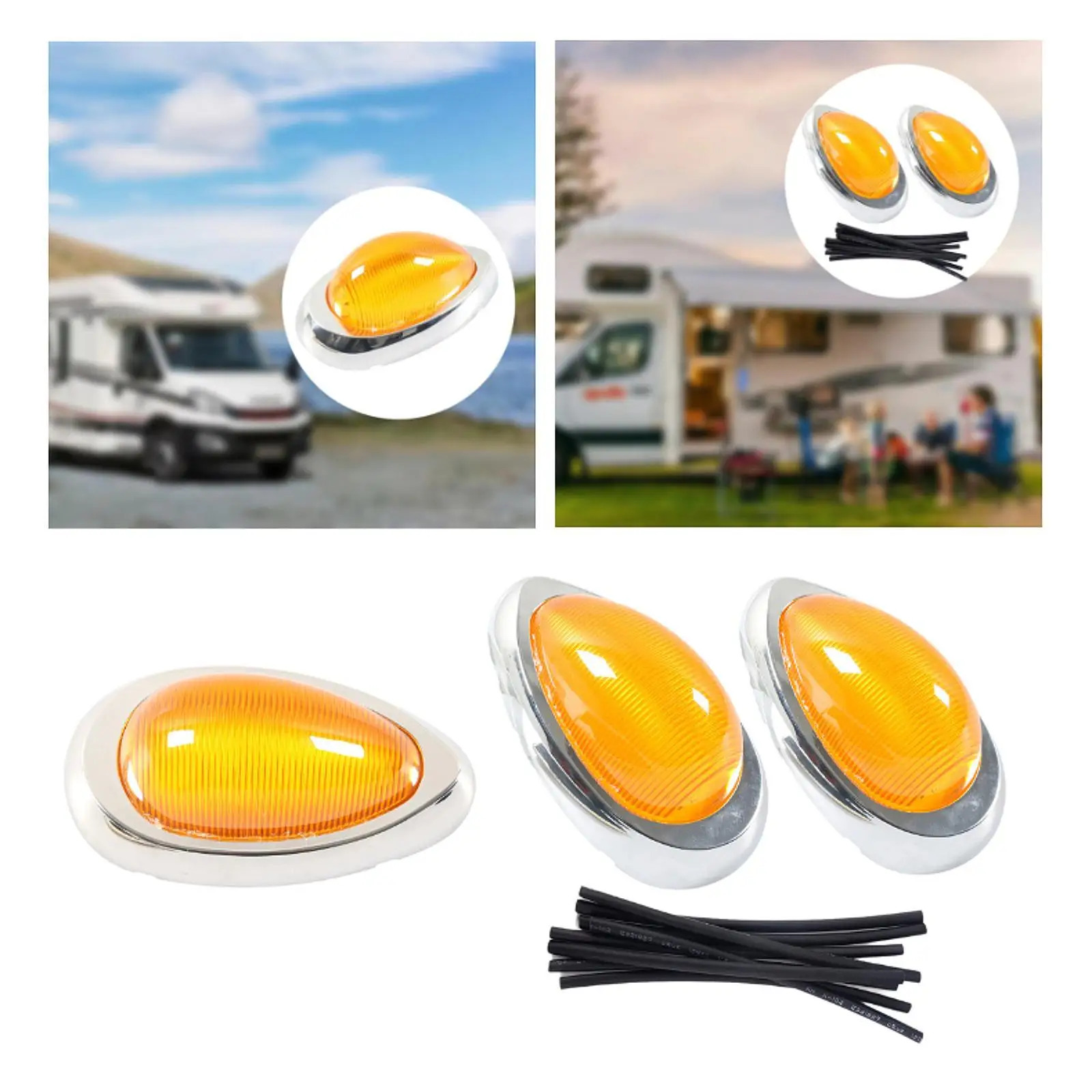 

6 inch Side Marker Turn Light Replacement Universal Surface Mount Exterior 15