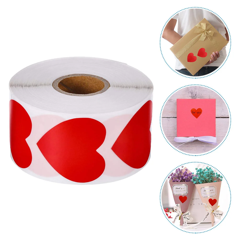 500 Pcs/ Heart Red Love Sticker Decoration Valentine's Day Stickers for Valentines Pvc Craft