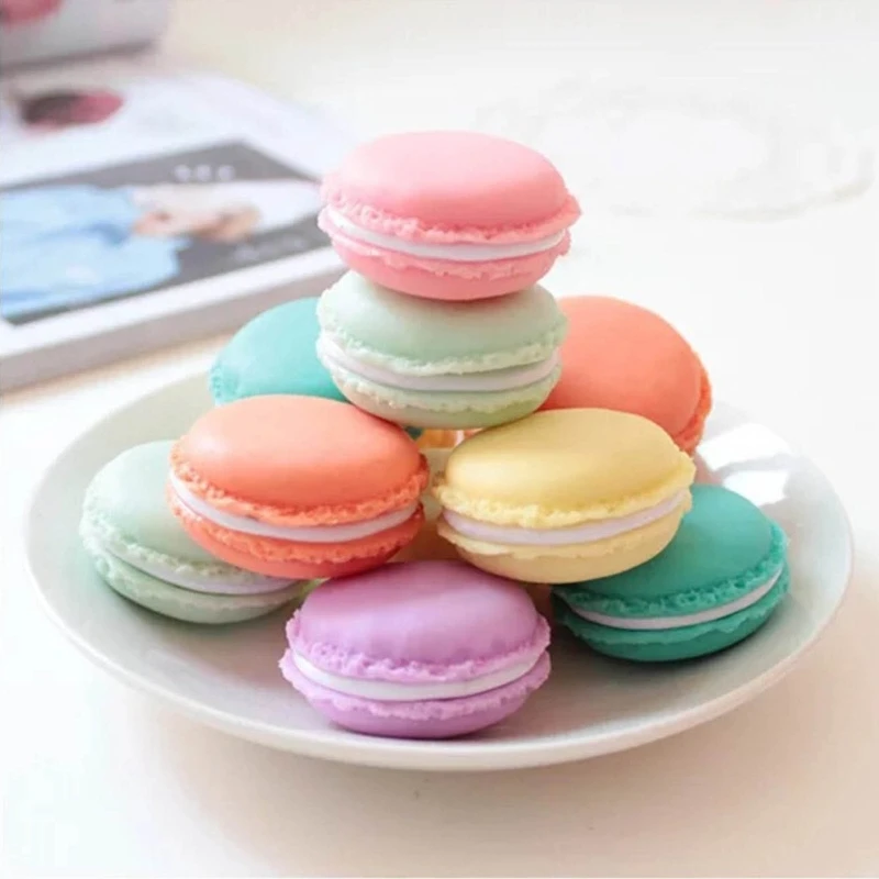 18 Pieces Compact Macaron Jewelry Holder Storage Box Macaron Jewelry Box Plastic Material Great for Travel and Home Use