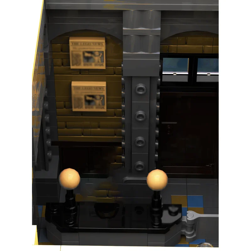 Modułowy model budynku miejskiego Moc Klocki konstrukcyjne Modułowy budynek gazetowy Klocki technologiczne Świąteczny zestaw DIY Zabawka konstrukcyjna Prezent