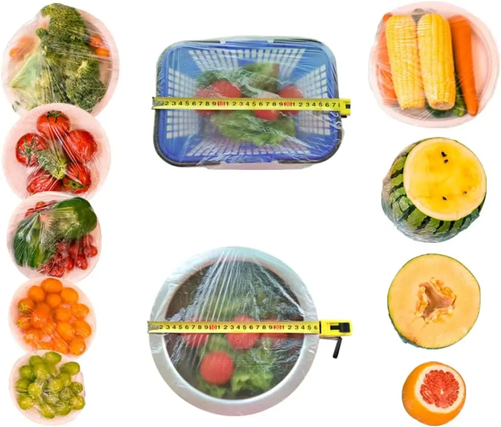 

Upgraded Pre-cut Plastic Wrap Alternative to Foil Cling Wrap Sran Wrap,Used as Food Storage Covers, Fresh Keeping Bags 100pcs, B