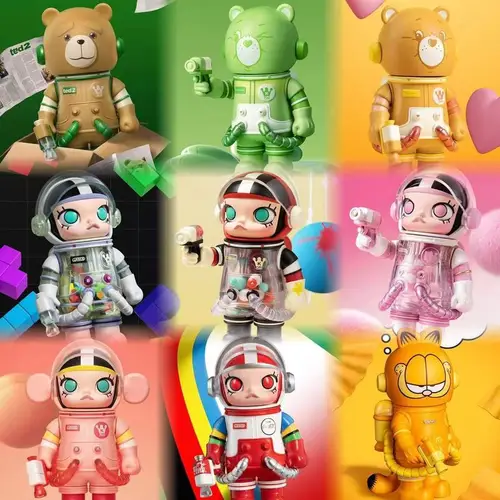 팝마트 메가 스페이스 몰리 100% 시리즈 미스터리 블라인드 박스, 애니메이션 액션 인형 시리즈, 수제 모델, 귀여운 장난감 선물, 3 세대 