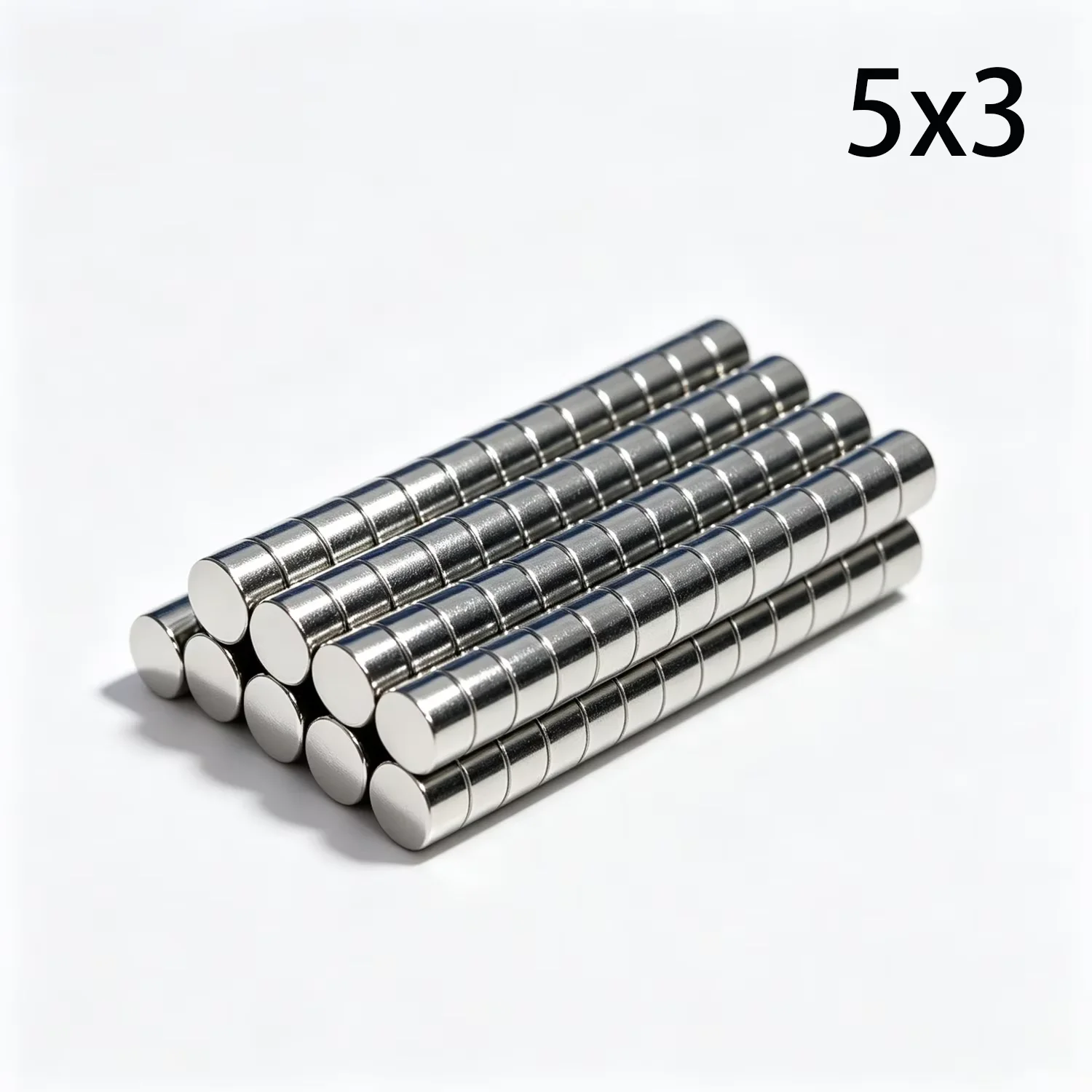 5x3 Round Magnet 5mmx3mm Permanent Super Strong Powerful Magnetic Disc for Fridge, DIY, Building, Scientific, Craft, Education