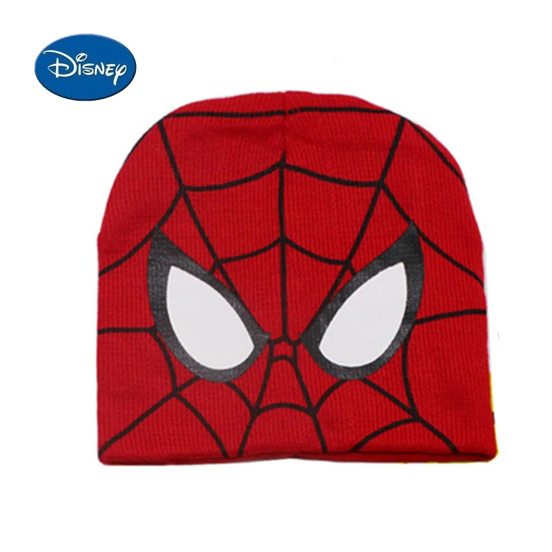 Disney Spiderman Children's Hat Glove Set Baby Boys Knitted Hat Cartoon Warm Hat Cosplay  for Christmas birthday Chridern gift