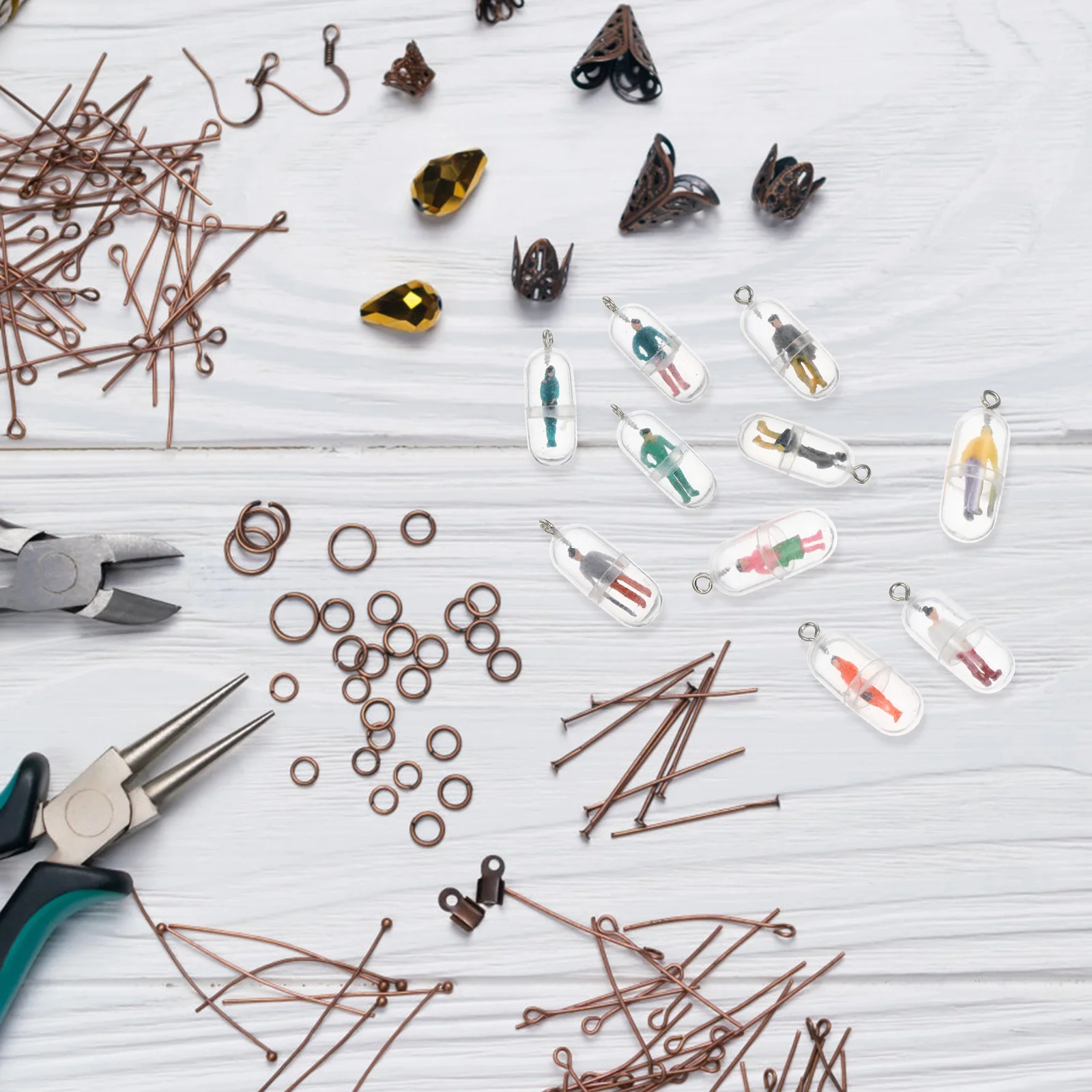 20 قطعة المعلقات شكل حبوب منع الحمل الهاتف قذيفة سحر رائعتين Keychain بها بنفسك المفاتيح مجوهرات اكسسوارات الإبداعية أساور يدوية الصنع الحرف #2